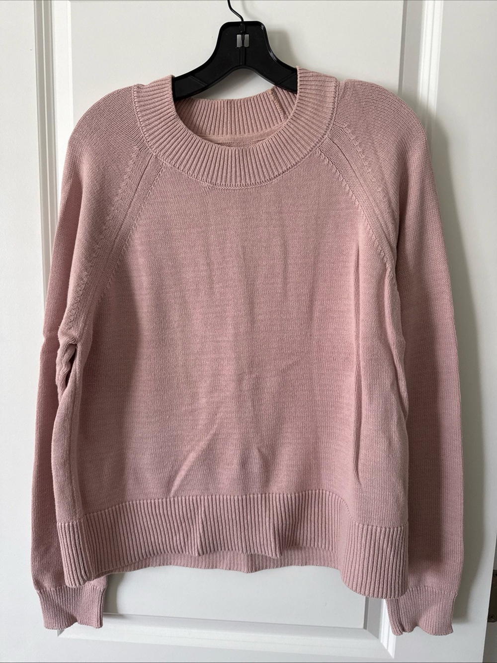 Daily Ritual Sweater Women's L arge Crewneck Blushed Pink Cotton Long Sleeve